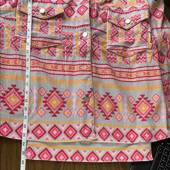Savanna Jane Grey Pink Orange Multicolor Southwest Patterned Jacket Size 1X NWT - Picture 11 of 13